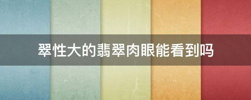 翠性大的翡翠肉眼能看到吗 翡翠翠性三种翠性表现图片