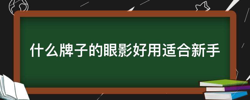 什么牌子的眼影好用适合新手（什么牌子的眼影好用适合新手用）