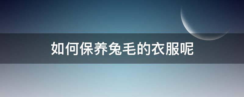 如何保养兔毛的衣服呢 兔毛的衣服怎么保养