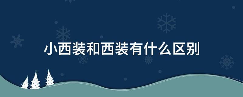 小西装和西装有什么区别（小西装好看还是大西装好看）