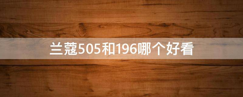 兰蔻505和196哪个好看 兰蔻196和505哪个更好看