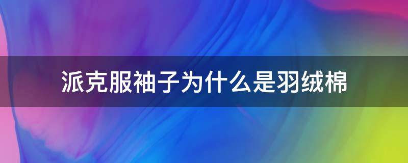 派克服袖子为什么是羽绒棉 派克服袖子为什么是羽绒棉做的