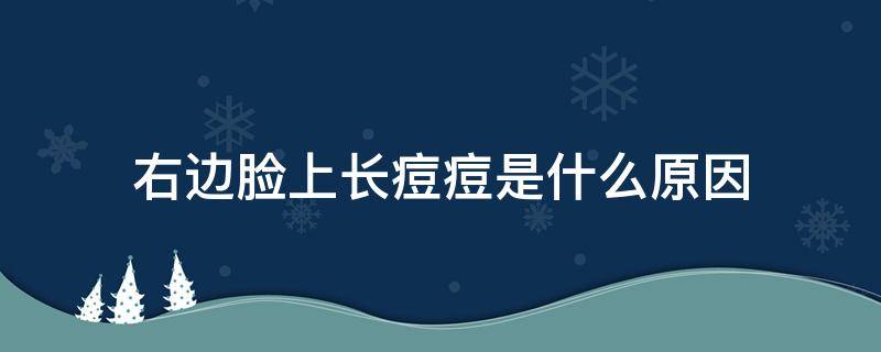 右边脸上长痘痘是什么原因 右边脸上长痘痘是什么原因怎么治