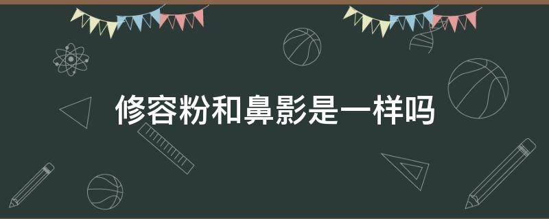 修容粉和鼻影是一样吗（修容粉和鼻影是一样吗图片）