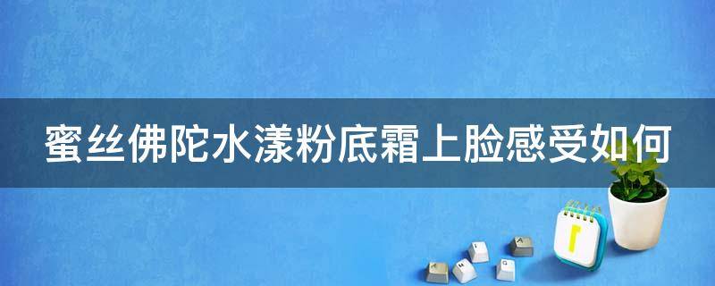 蜜丝佛陀水漾粉底霜上脸感受如何 蜜丝佛陀水漾粉底霜怎么样