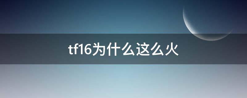 tf16为什么这么火（tf16叫什么名字）