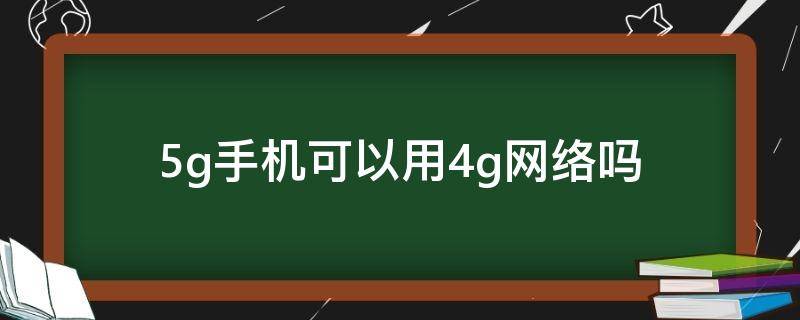 5g手机可以用4g网络吗（5g手机可以用4g网络吗怎么设置）