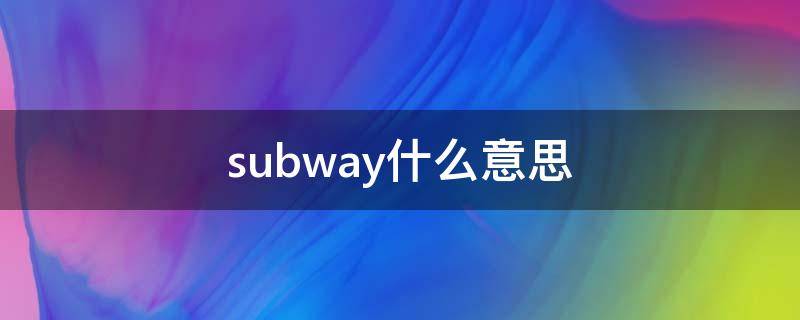 subway什么意思（subway什么意思英语）