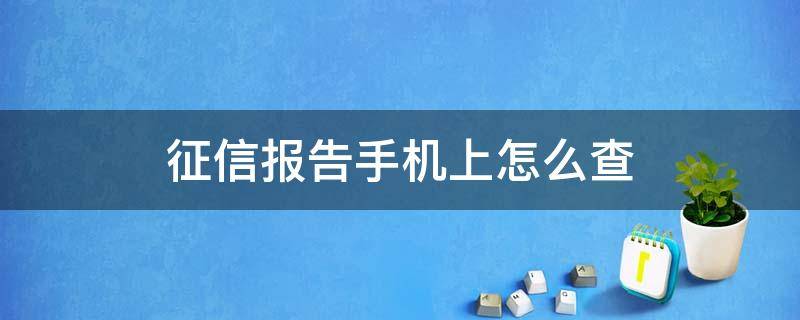 征信报告手机上怎么查（征信报告手机上怎么查看）