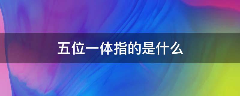 五位一体指的是什么 五位一体指的是什么和四个全面