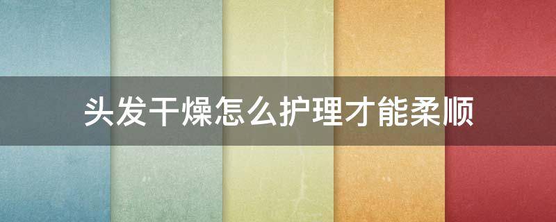 头发干燥怎么护理才能柔顺（头发掉的太严重怎么解决）