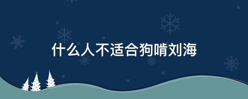 什么人不适合狗啃刘海 什么人不适合狗啃刘海呢