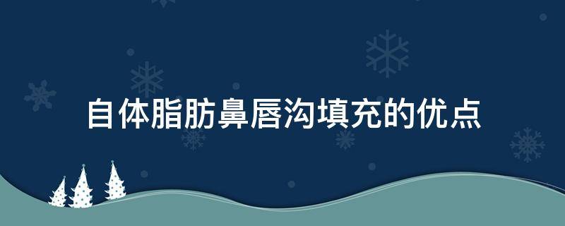 自体脂肪鼻唇沟填充的优点（自体脂肪鼻唇沟填充的优点和缺点）