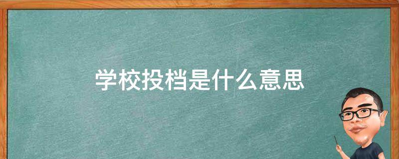 学校投档是什么意思 学校投档怎么投