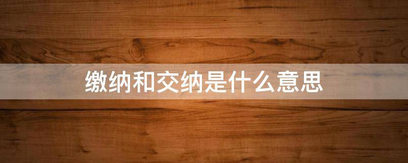 缴纳和交纳是什么意思（缴纳和交纳是什么意思区别）