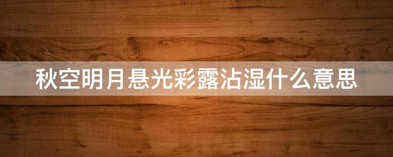 秋空明月悬光彩露沾湿什么意思（秋空明月悬,光彩露沾湿,惊鹊栖未定,飞萤卷帘入）