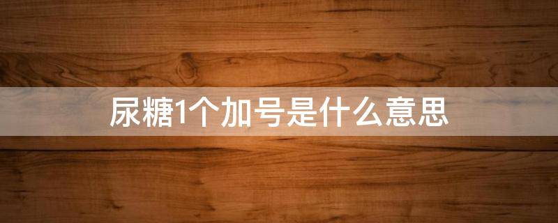 尿糖1个加号是什么意思 尿糖1个加号相当于血糖多少