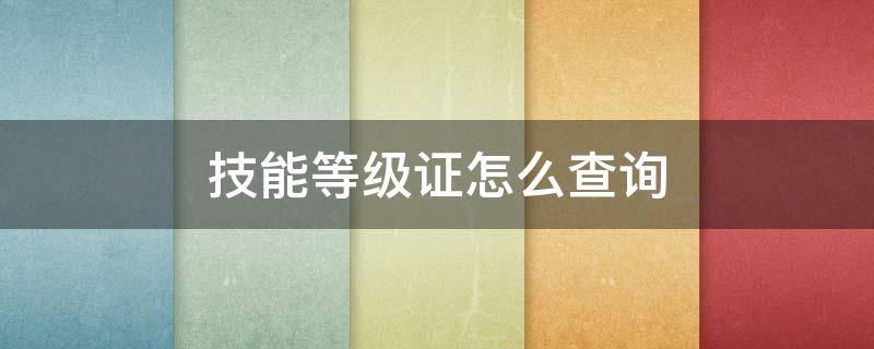 技能等级证怎么查询 技能等级证如何查询