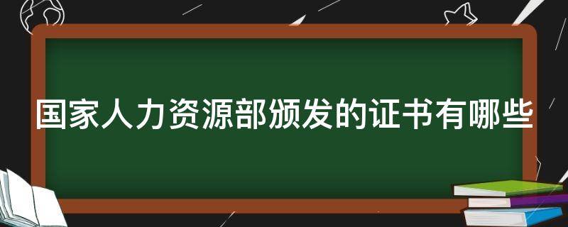 国家人力资源部颁发的证书有哪些 目前国家人力资源部可颁发的职业证书有哪些