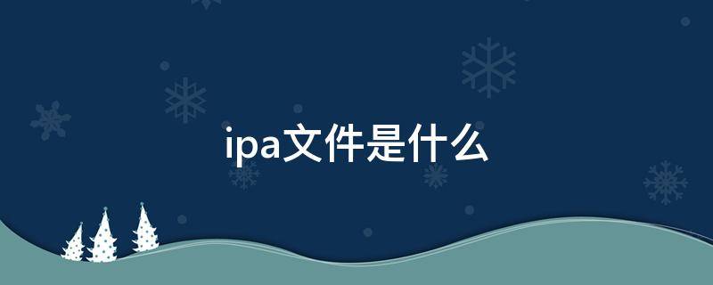 ipa文件是什么（ipa文件是什么意思）