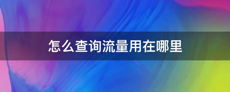 怎么查询流量用在哪里（怎样查流量用在哪里）