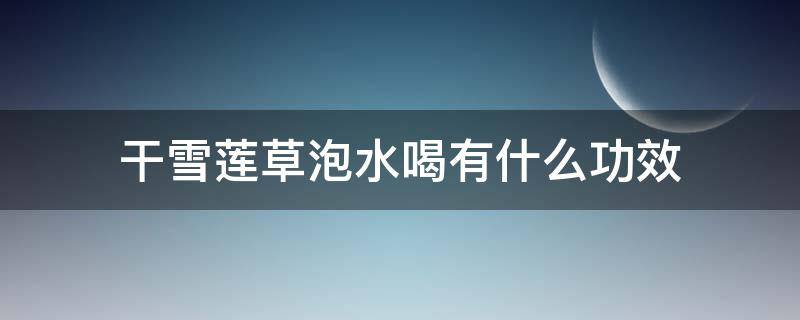 干雪莲草泡水喝有什么功效 干雪莲草泡水喝有什么功效与作用