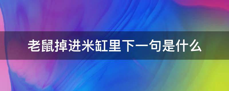 老鼠掉进米缸里下一句是什么（老鼠掉进米缸里歇后语啥意思）