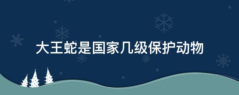 大王蛇是国家几级保护动物 大王蛇是国家几级保护动物能养吗