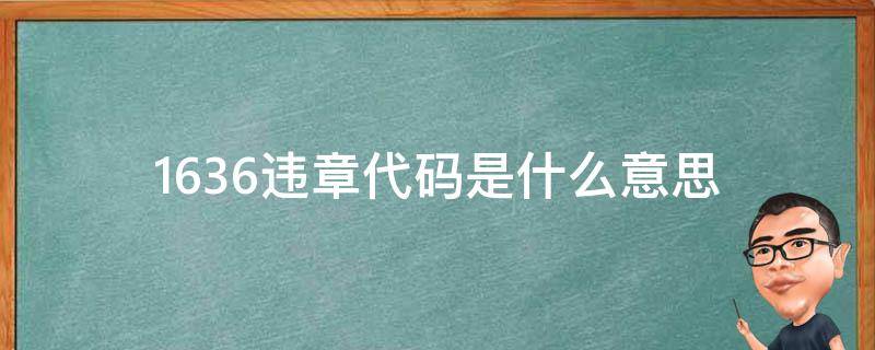 1636违章代码是什么意思（1636违章代码是什么意思啊）