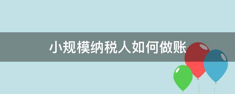 小规模纳税人如何做账（小规模纳税人如何做账报税）