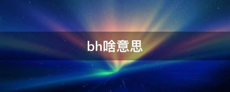 bh啥意思 bh啥意思网络用语