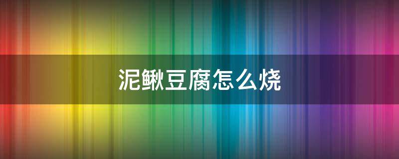 泥鳅豆腐怎么烧 泥鳅豆腐怎么烧汤