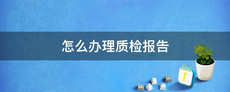 怎么办理质检报告（怎么办理质检报告手续）