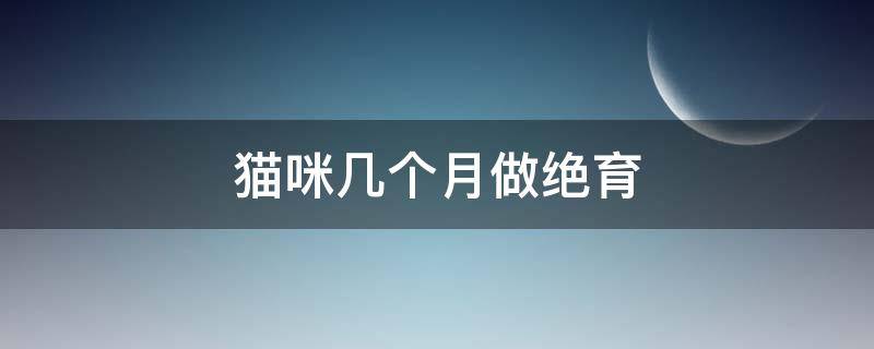 猫咪几个月做绝育 猫咪几个月做绝育合适