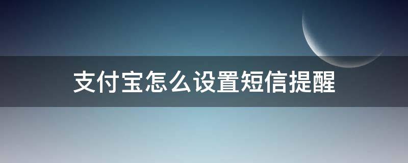 支付宝怎么设置短信提醒（支付宝如何设置短信提醒）