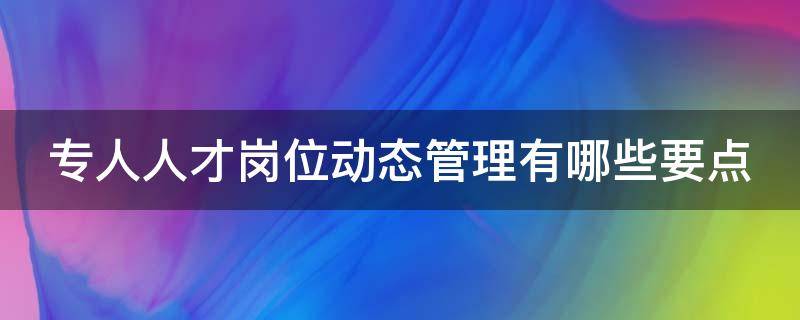 专人人才岗位动态管理有哪些要点 专人人才岗位动态管理有哪些要点呢