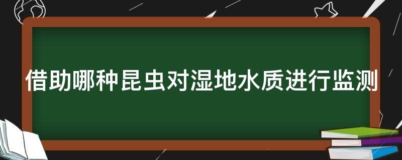 借助哪种昆虫对湿地水质进行监测 借助哪种昆虫对湿地水质进行监测的方法