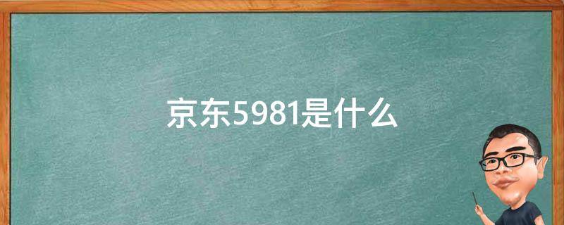 京东5981是什么（京东5981平台安全吗）