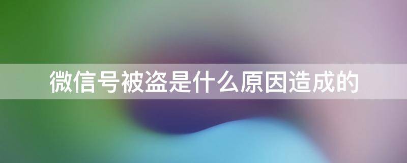 微信号被盗是什么原因造成的 微信被盗号了是什么原因