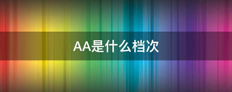 AA是什么档次（aa是什么级别）