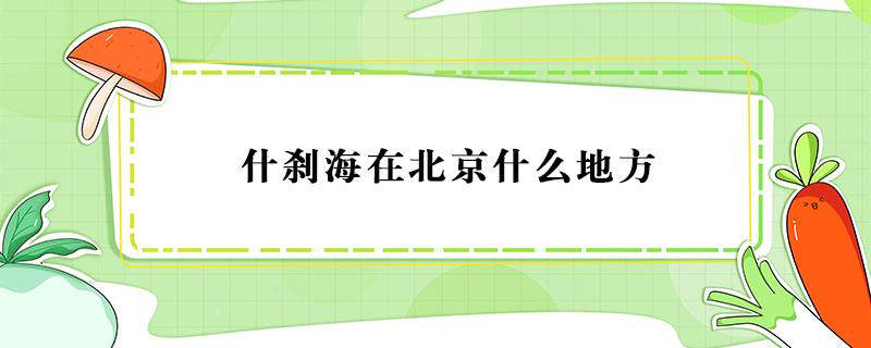 什刹海在北京什么地方（什刹海在北京什么地方 新闻）