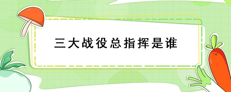 三大战役总指挥是谁（三大战役总指挥是谁毛）