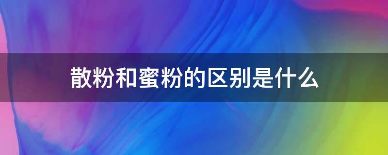 散粉和蜜粉的区别是什么 蜜粉和散粉有什么区别?