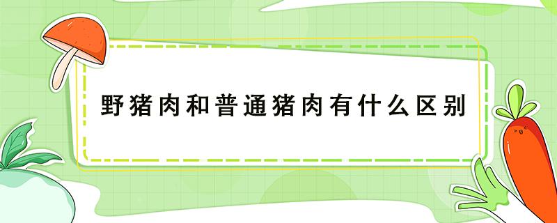 野猪肉和普通猪肉有什么区别 野猪肉与家猪肉质有什么不同