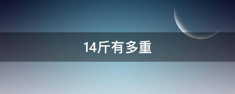 14斤有多重 14斤有多重行李