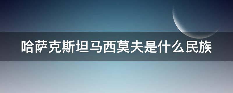 哈萨克斯坦马西莫夫是什么民族（哈萨克斯坦人是什么民族）