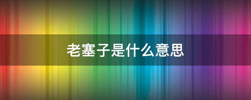 老塞子是什么意思（老塞子是什么意思?）