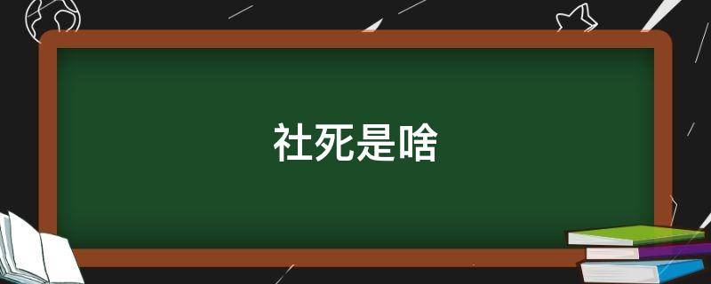 社死是啥（社死是啥意思同人作品）