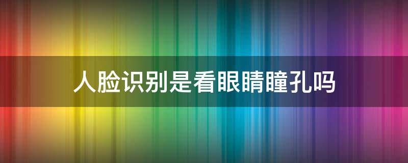 人脸识别是看眼睛瞳孔吗（人脸识别看的是瞳孔吗）