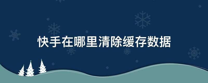 快手在哪里清除缓存数据 快手里清除缓存会怎样